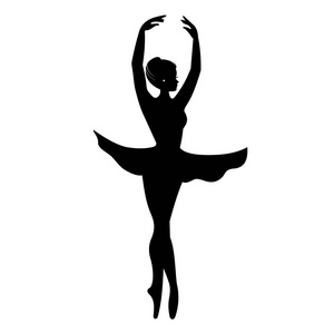 优雅的芭蕾舞演员矢量轮廓。舞者图标。标志。符号。徽标