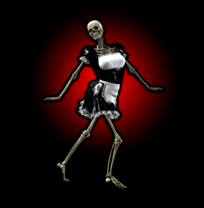 死亡惊吓的女人骷髅女照片