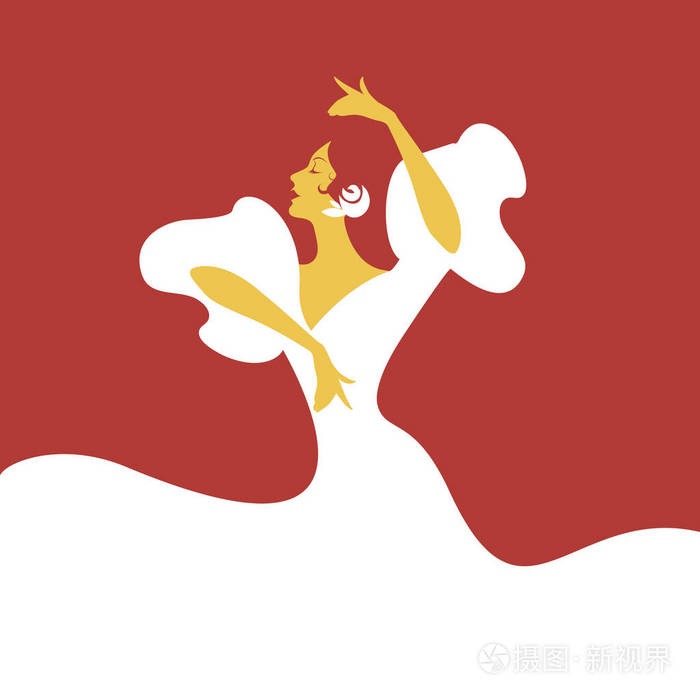 西班牙弗拉门戈舞者矢量插画