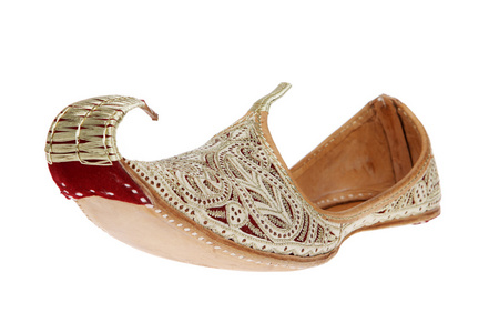 阿拉伯鞋白色的阿拉伯传统鞋照片