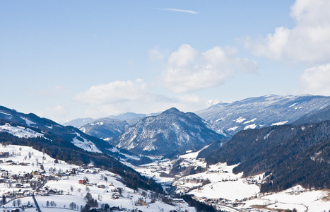 滑雪胜地schladming。 奥地利