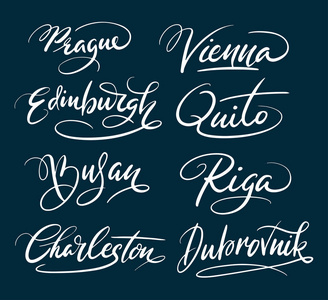 布拉格和维也纳的手写字体照片