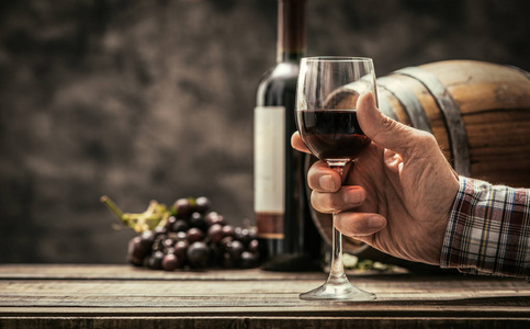 品尝红酒的酿酒师照片