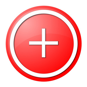 红色加号按钮照片