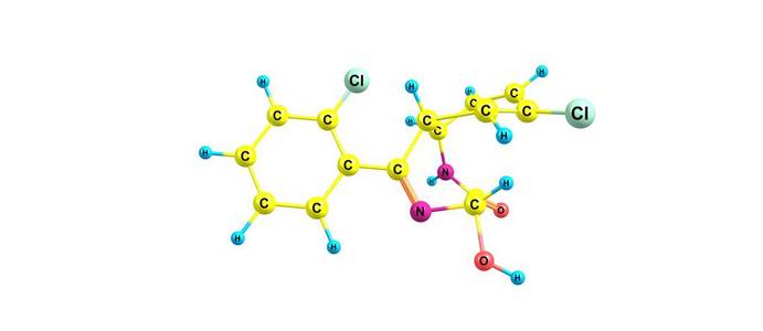 劳拉西泮劳拉西泮分子结构上白色孤立照片