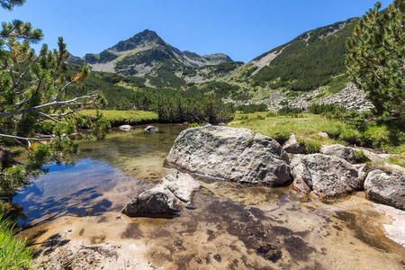 令人惊叹的景观与 Valyavitsa 河和 Valyavishki 鸡峰，皮林山