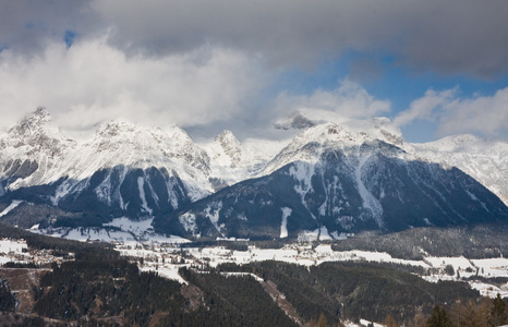 滑雪胜地schladming。 奥地利