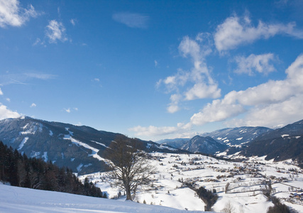 滑雪胜地schladming。 奥地利