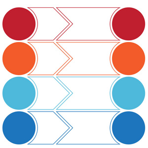 模板信息图表颜色箭头和圈子 4 职位