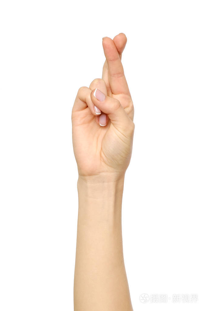 女人的手显示交叉的手指谎言符号照片-正版商用图片01k64b-摄图新视界