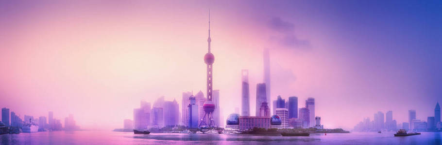 上海的天际线景观