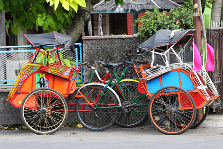 日惹三轮车爪哇印度尼西亚