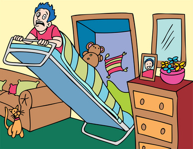 活动或橱式折叠床不用时可折入墙上柜内的墨菲隐壁床