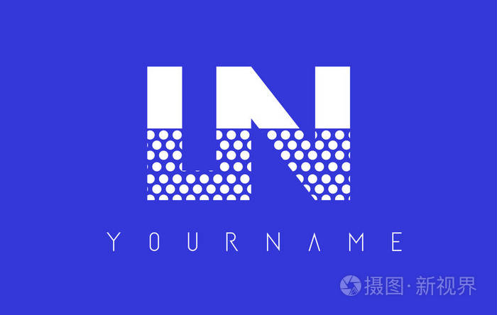 lnln点缀蓝色背景字母标志设计
