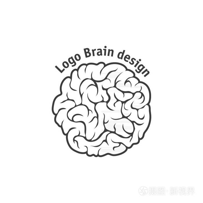 大脑的标志设计矢量模板