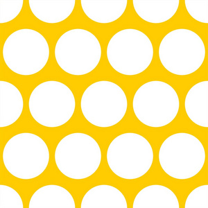 与白色的小圆点在黄色背景上平铺矢量模式