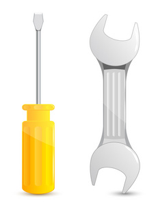 矢量螺丝刀和扳手
