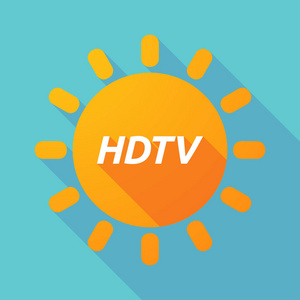 长长的阴影与文本 Hdtv 的太阳