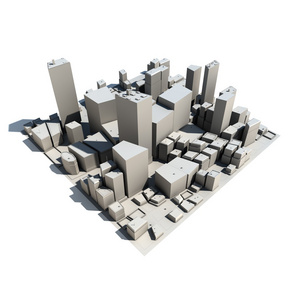 阴影三维城市景观模型