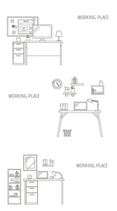 工作场所的室内概念。工作场所的家庭房