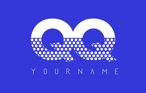 qq q q 点缀蓝色背景字母标志设计照片