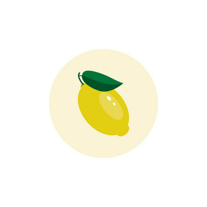 柠檬中的单个图像。矢量图。图标