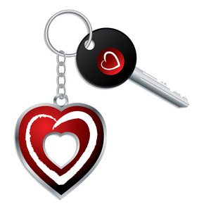 带钥匙链的心脏设计钥匙