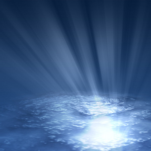 的学龄前儿童用小提琴的男孩鱼, 珊瑚, 海洋根据水光线根据水光线海洋