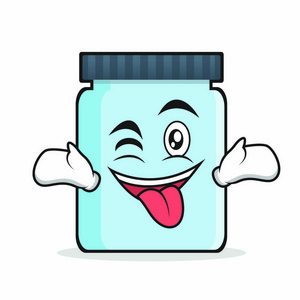 吐舌笑脸与眨眼 jar 卡通人物照片