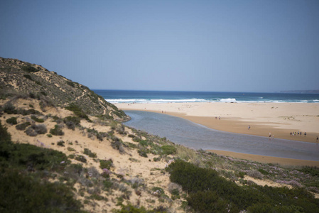 在与阿莫多海滩科萨特 Vicentina 海岸