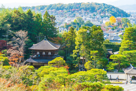 美丽的建筑，在银阁银阁寺