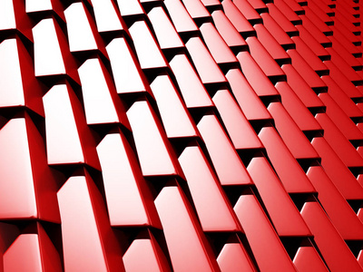抽象的红色立方体块墙图片