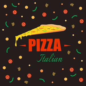 意大利比萨饼设计背景。矢量背景。餐厅 咖啡厅菜单，模板