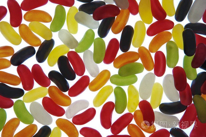 一种胶质软糖优柔寡断的人jellybean的名词复数医豆形胶质软糖