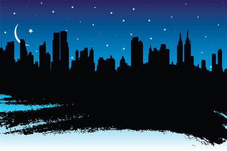 架构设计磨损背景：纽约城市天际线夜景