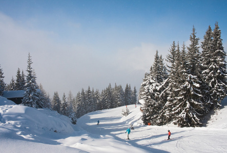 滑雪胜地schladming。 奥地利