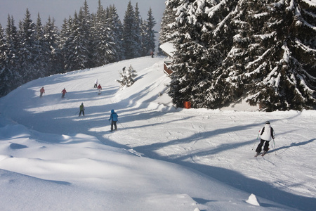 滑雪胜地schladming。 奥地利