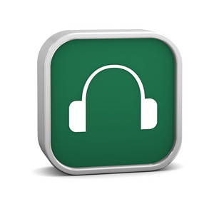 绿色耳机标志图片