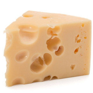 奶酪块上白色孤立图片
