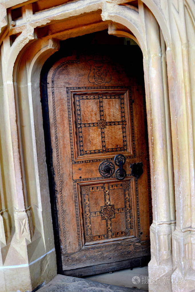 门.强化中世纪教会 biertan,特兰西瓦尼亚