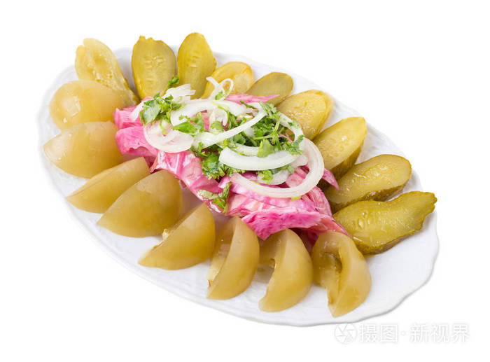 美味泡菜,配以洋葱