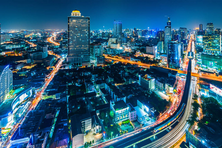 从曼谷市中心鸟瞰