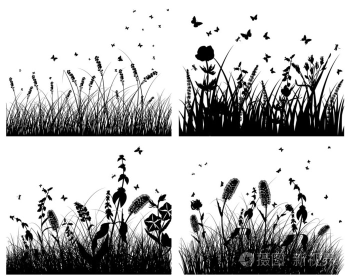 草地剪影插画-正版商用图片01n9e9-摄图新视界