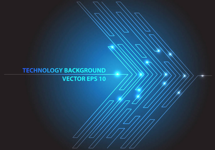 网络箭头抽象的蓝线光箭头电路的未来科技网络互联网平面设计背景矢量