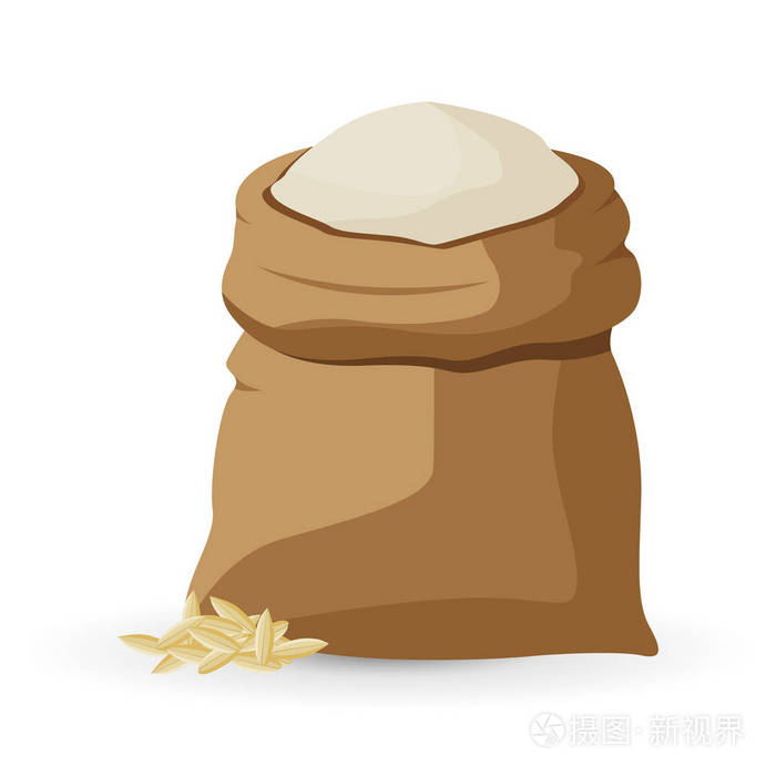 亚麻大袋面粉矢量图标为 web 的平插图插画-正版商用图片01ne1r-摄图