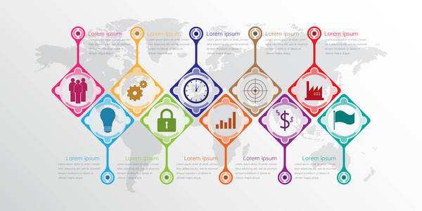 矢量图模板用于详细的报告。10 的所有主题