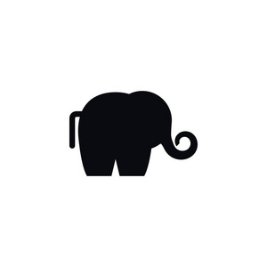 孤立的象牙图标。集群的动物向量元素可用于象牙，大象，集群设计概念