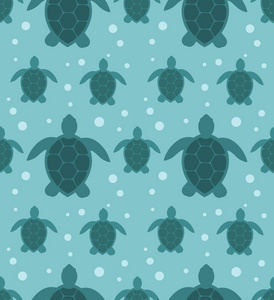 海龟蓝色无缝模式