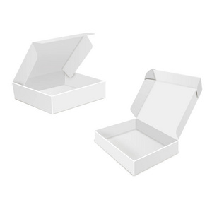 产品纸板包装盒。孤立在白色背景上的插图。模拟了模板准备好您的设计