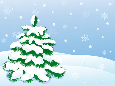 矢量冬天场景照片